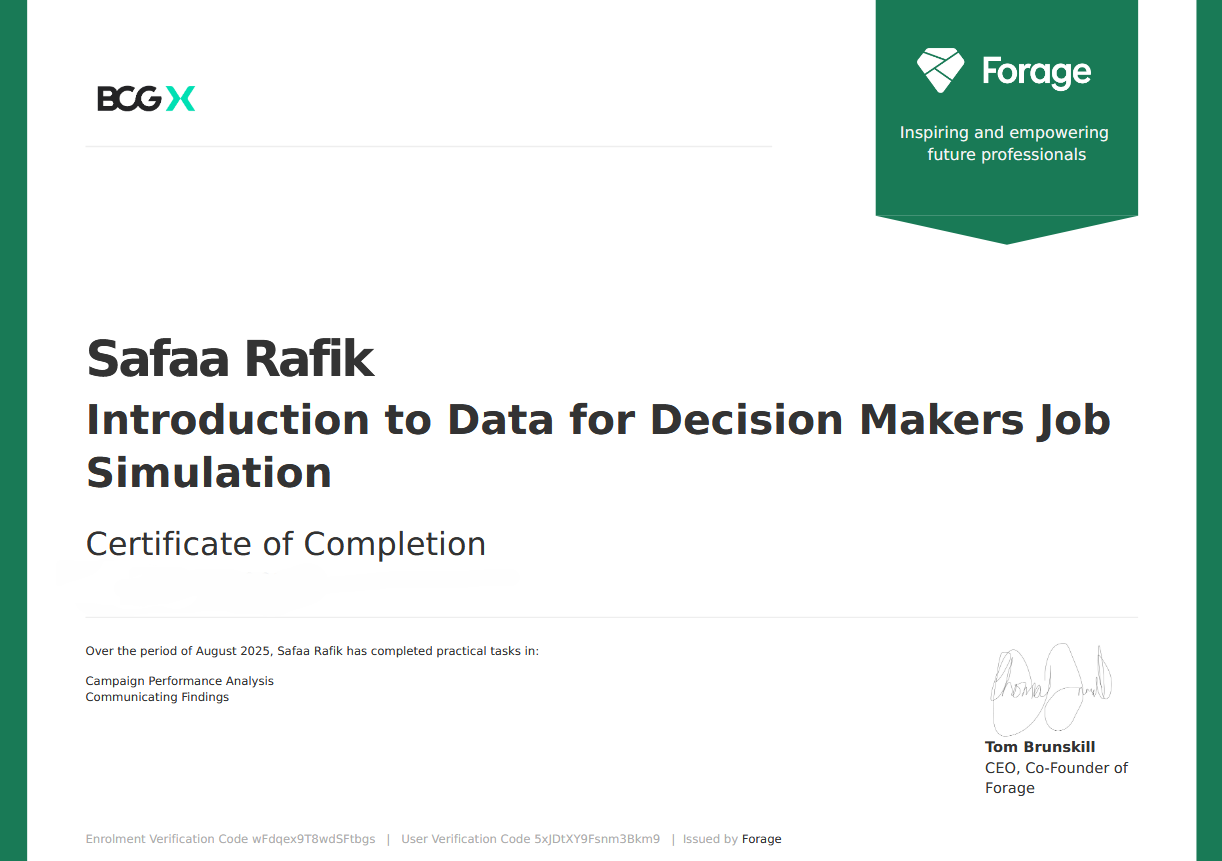 Certificate of Completion